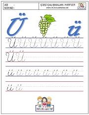 v harfi çizgi çalışması